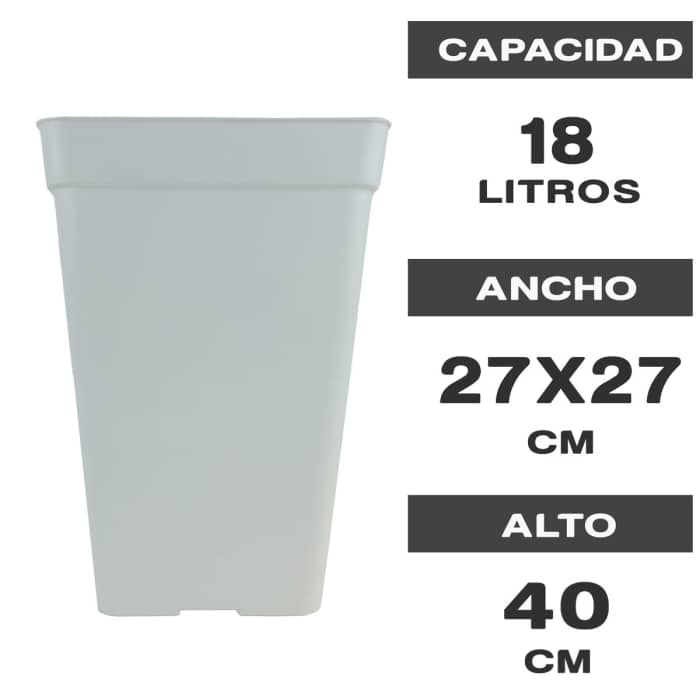 Maceta para autoflorecientes blanca 18L