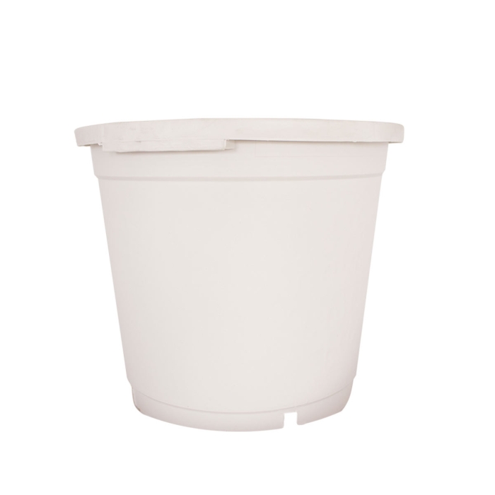 MACETA REDONDA BLANCA SIN ASAS 10L