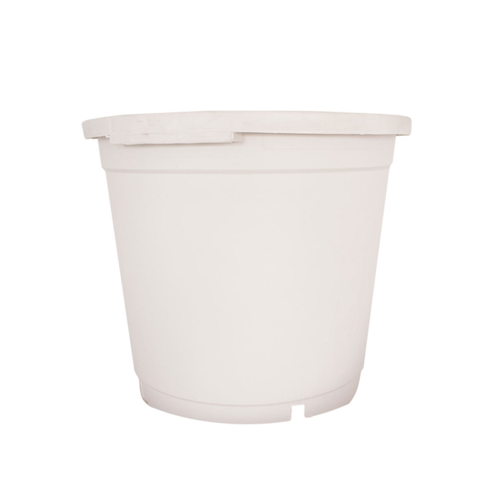 MACETA REDONDA BLANCA SIN ASAS 12L