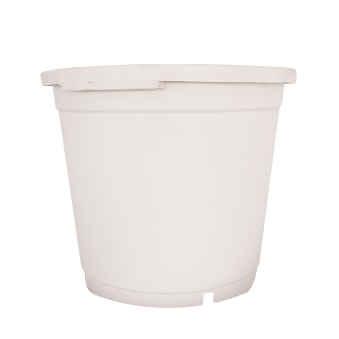 MACETA REDONDA BLANCA SIN ASAS 25L