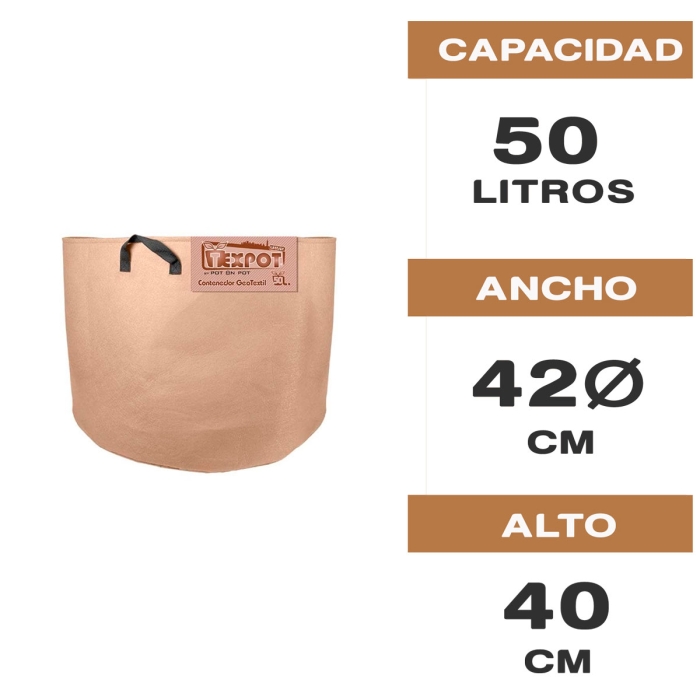 MACETA DE TELA TEX POT URBAN 50L.