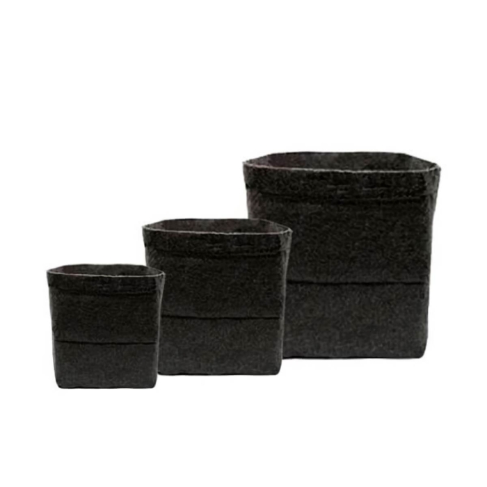 MACETA DE TELA CUADRADA NEGRA ROOT TEX