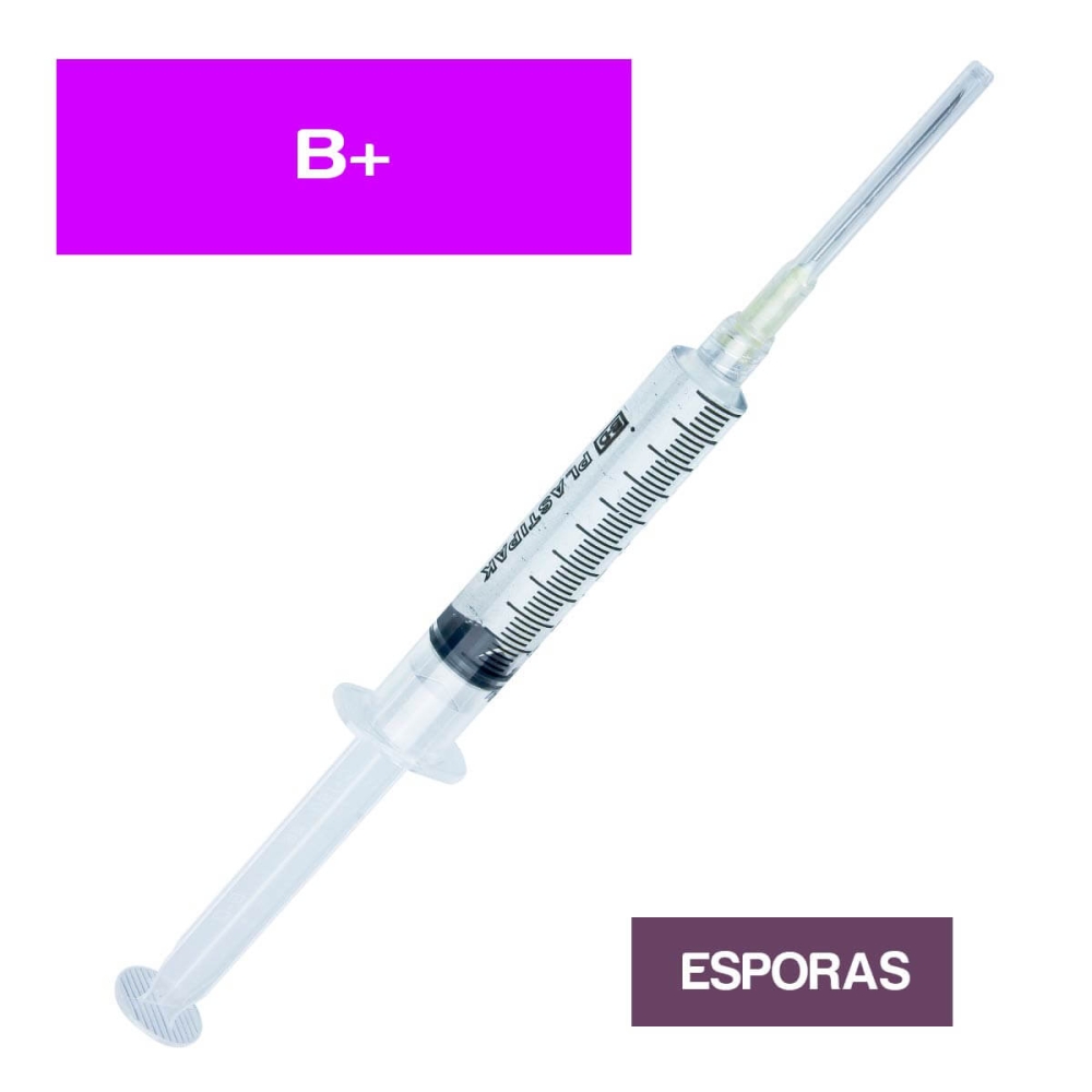 Jeringa de Esporas B+ en suspensión, extrema calidad higienicamente  tratadas.