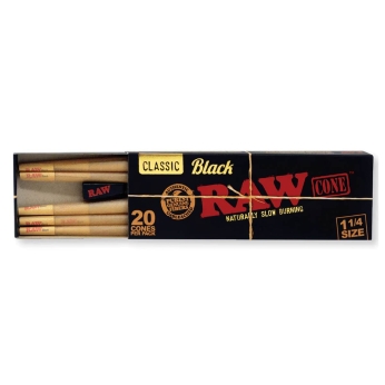 CONES RAW BLACK 1/4 (20)