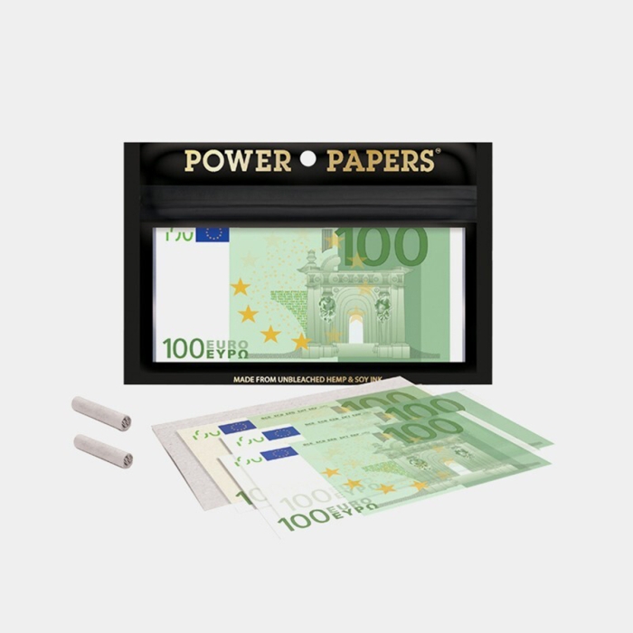 Papel de fumar de billete de 100€ más boquillas.