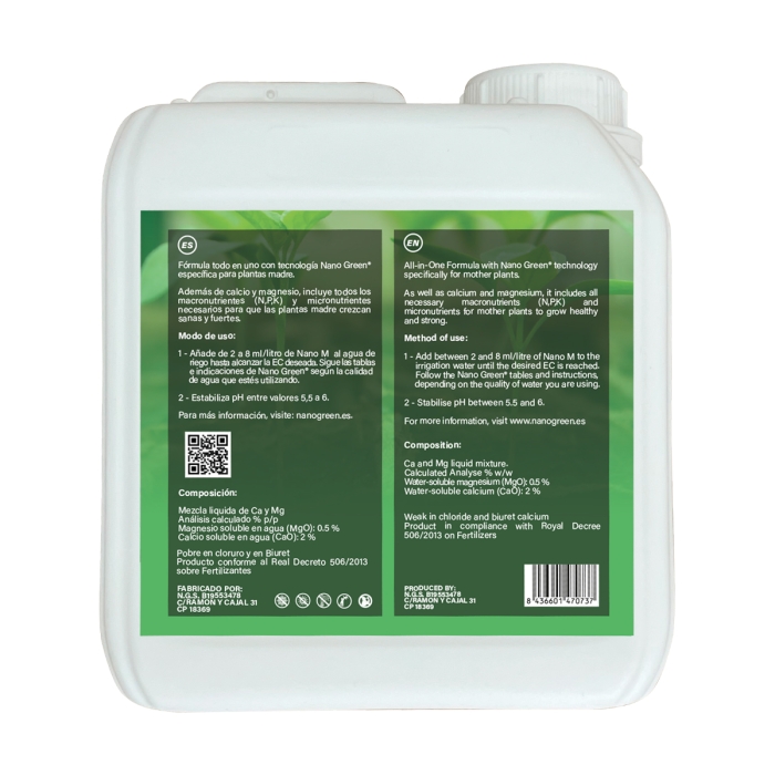 All in one M. Fertilizantes. Formato: 2L. Parte trasera.