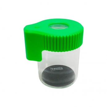 BOTE VIDRIO CON LUPA Y LED VERDE