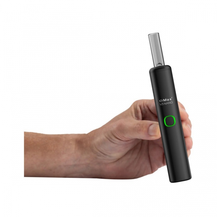 Vaporizador XMax V3 Nano. Sostenido en una mano