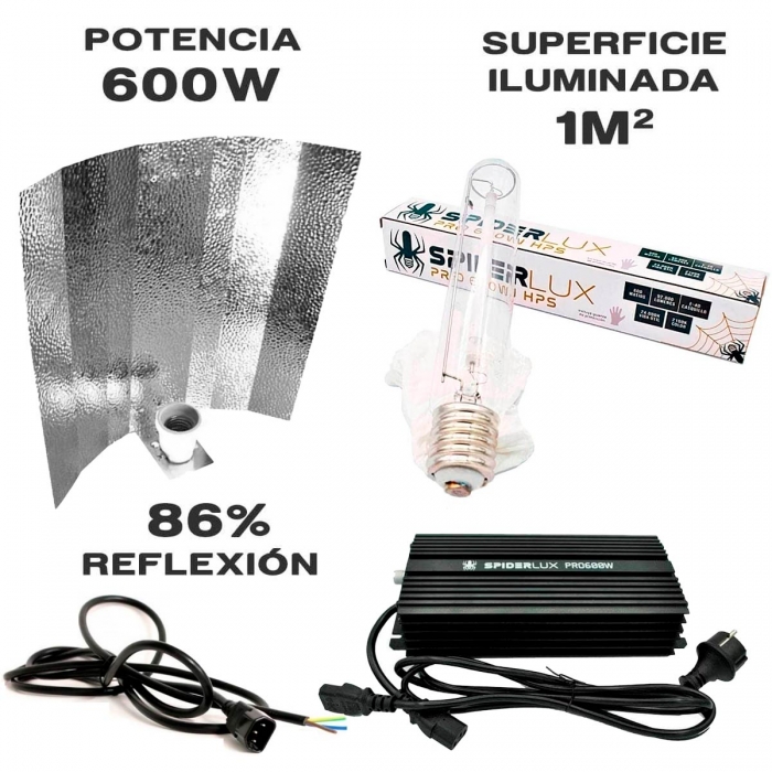 KIT ILUMINACION 600W DIGITAL SPIDERLUX