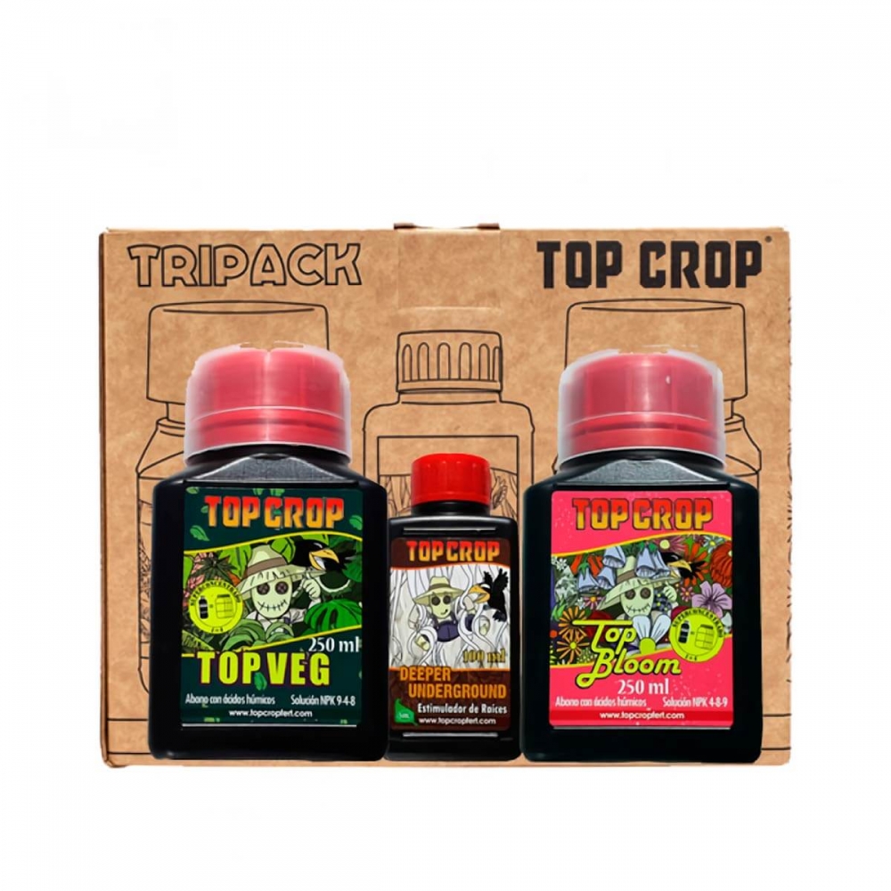 TRIPACK (Top Crop) kit de fertilizantes para crecimiento y floración.