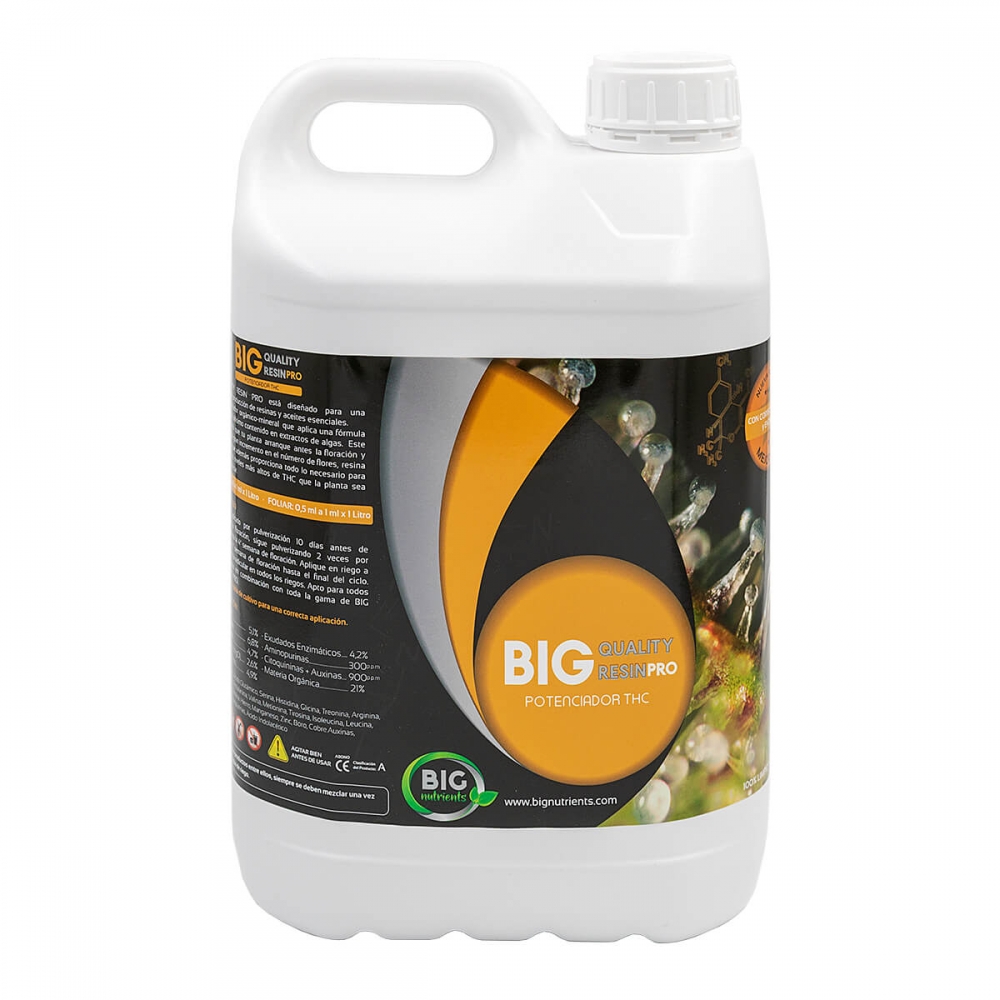 Big Quality Resin Pro (Big Nutrients) - Estimulador potenciador de floración para marihuana. 5L.