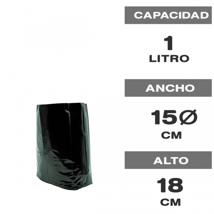 Bolsas de cultivo negras de plástico 1L