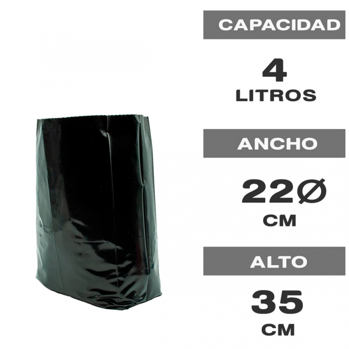 Bolsas de cultivo negras de plástico 4L