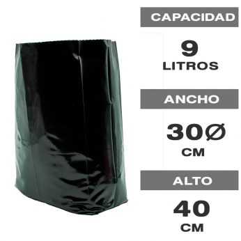 Bolsas de cultivo negras de plástico 9L