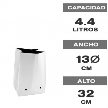 MACETA BOLSA BLANCA 4,4L