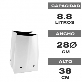 MACETA BOLSA BLANCA 8,8L