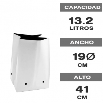 MACETA BOLSA BLANCA 13,2L
