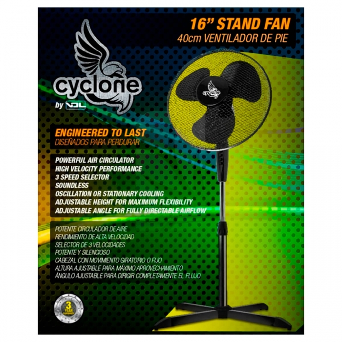 VENTILADOR DE PIE CYCLONE DE 40 CMS caja.