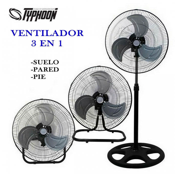 VENTILADOR INDUSTRIAL TYPHOON 3 EN 1 (45CMS) OSCILANTE