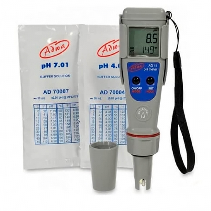 medidor de PH ad11 Adwa con sobres de calibración.