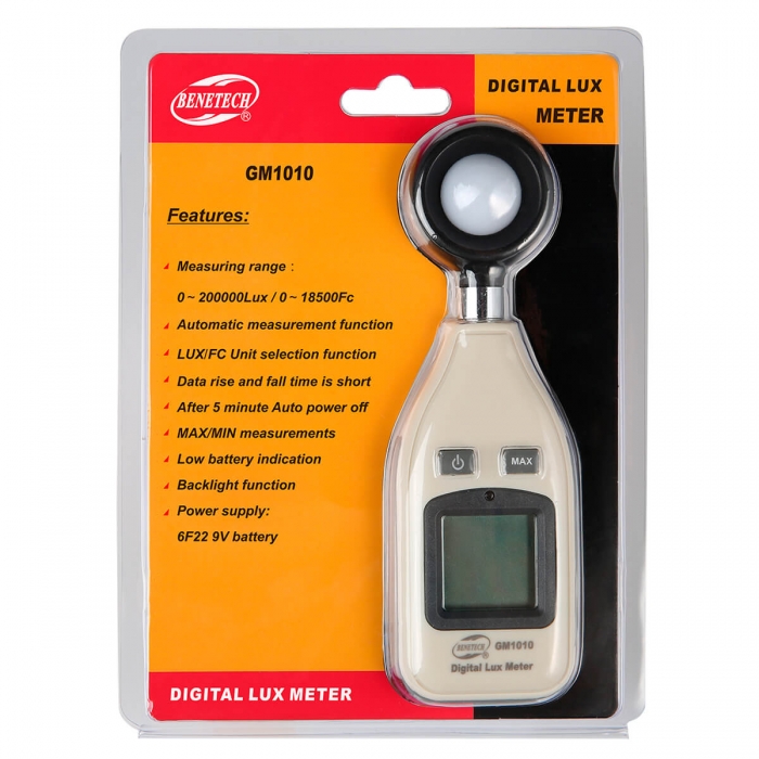 Luxómetro Benetech - Medidor de luz envase.
