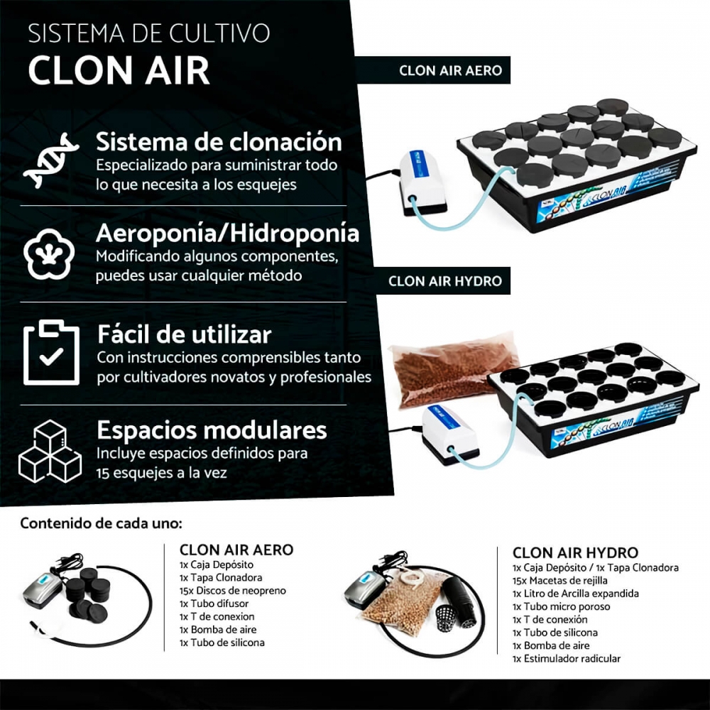 Sistemas de clonación, Clon Air para esquejes.