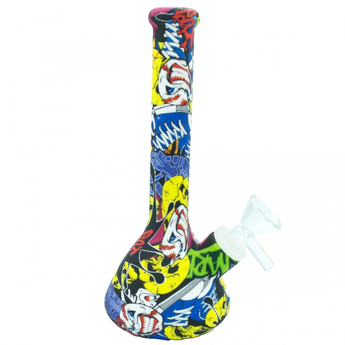 Bong Silicona dibujos inclinados de perfil