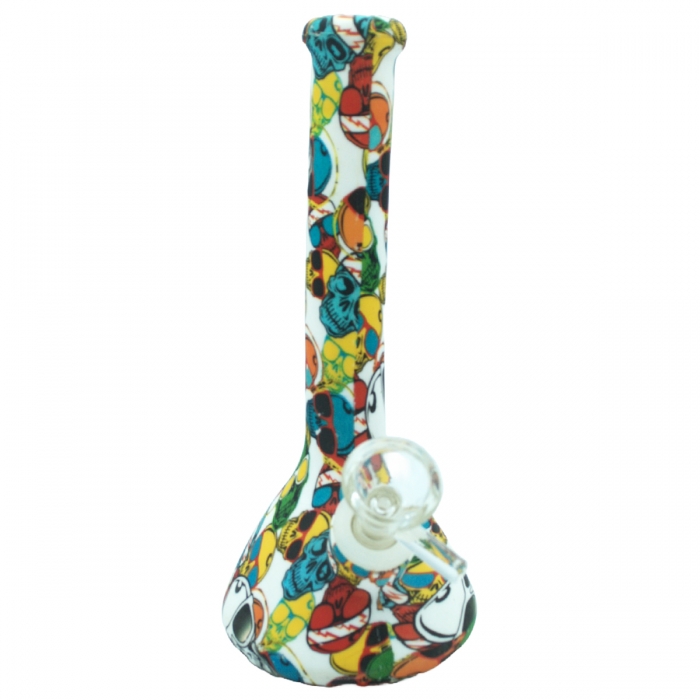 Bong Silicona dibujos de frente con cazoleta Modelo 2