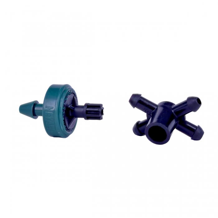 Gotero 8L/H Autcompensante Antidrenante con distribuidor de cuatro salidas