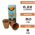 cultivo de marihuana con MACETA REDONDA BIODEGRADABLE SEEDLING POT 8CM (16 UDS) (Farmer's Choice)