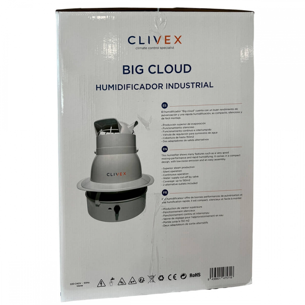 HUMIDIFICADOR INDUSTRIAL BIG CLOUD (Clivex) productor de niebla