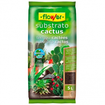 SUSTRATO CACTUS 5L de FLOWER, tierra para suculentas y cactus