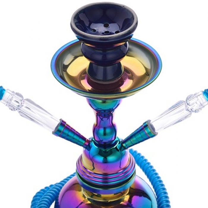 Cachimba KENITRA CHAMP AL MALIK ARCOIRIS hookah montada con cazoleta.