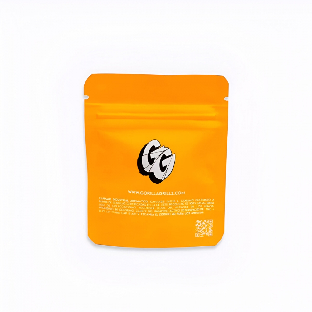 POLEN GG HASH PAPAYA CBD (Gorilla Grillz) parte trasera del envase