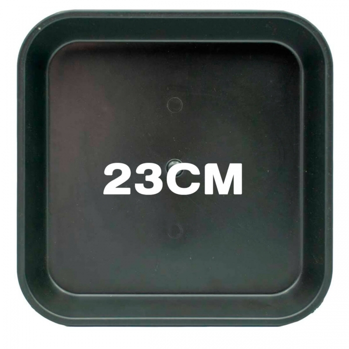 PLATO CUADRADO 23X23 NEGRO