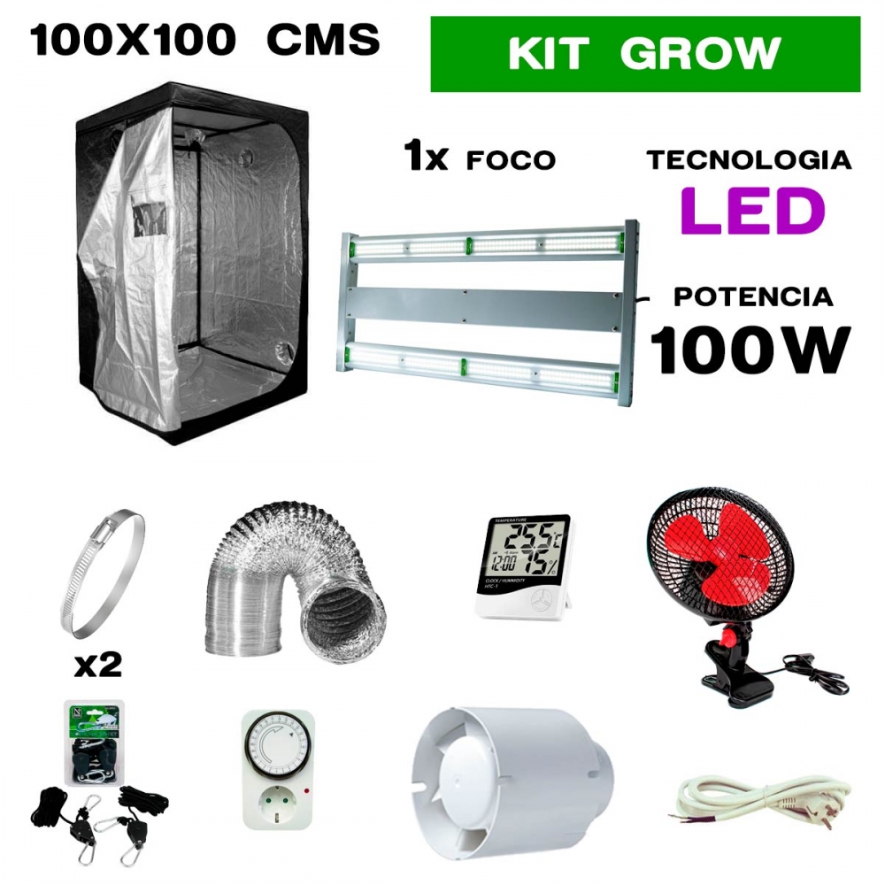 kit armario crecimiento 100w económico para cultivo