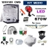 kit de armario led 670w de 120x120 para cultivo medio