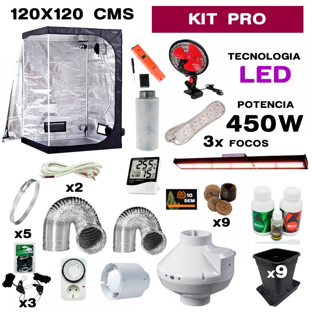 KIT ARMARIO CULTIBOX 120X120 PROFESIONAL led 450w