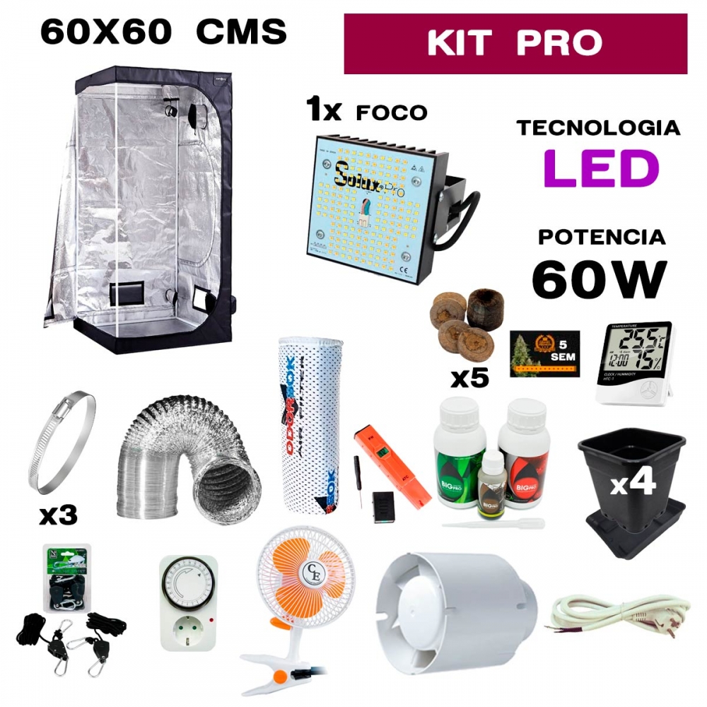 KIT ARMARIO CULTIBOX 60X60 PROFESIONAL led 60w