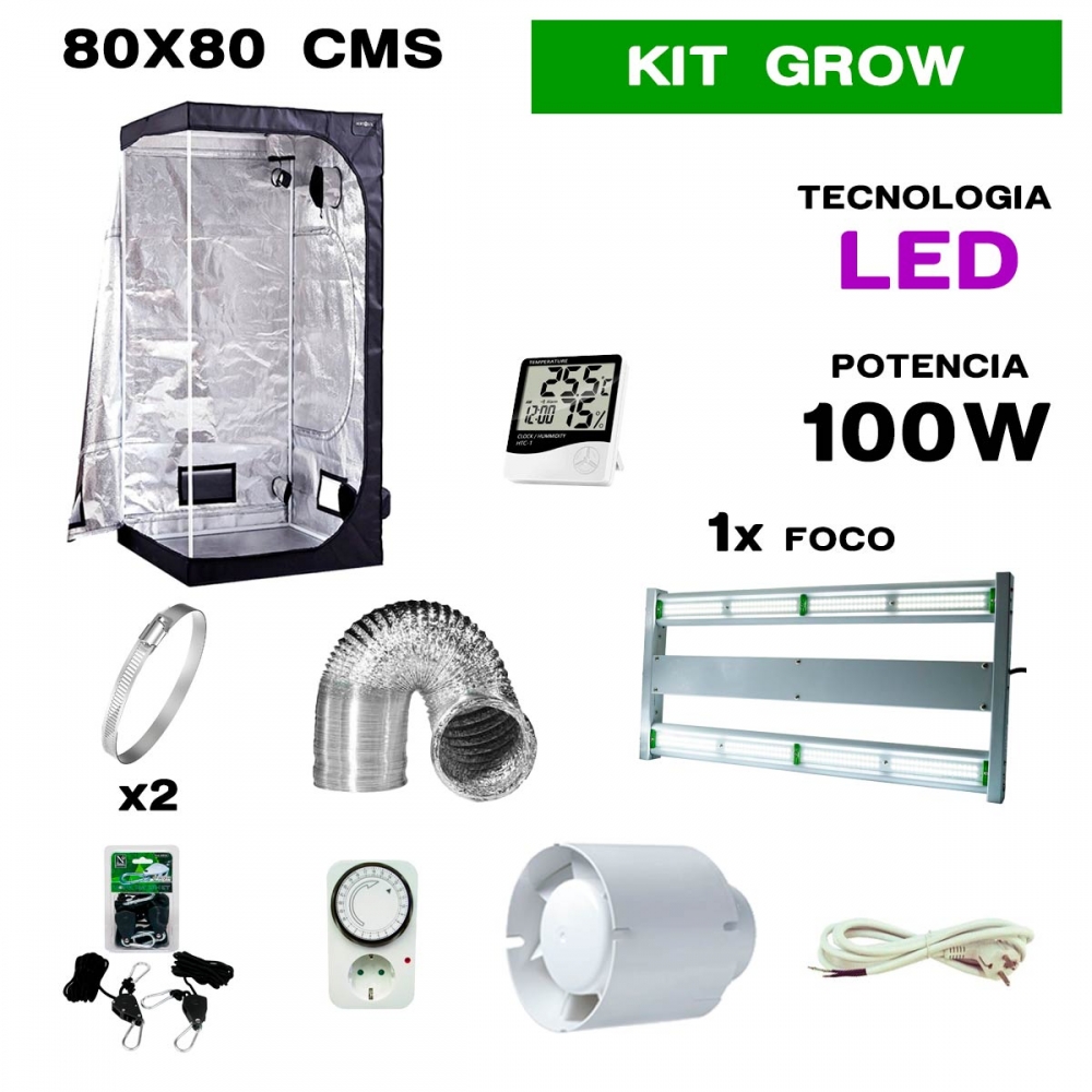 kit de armario led 100w para cultivo en crecimiento