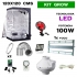 kit de armario led 100w 120x120 para crecimiento grow