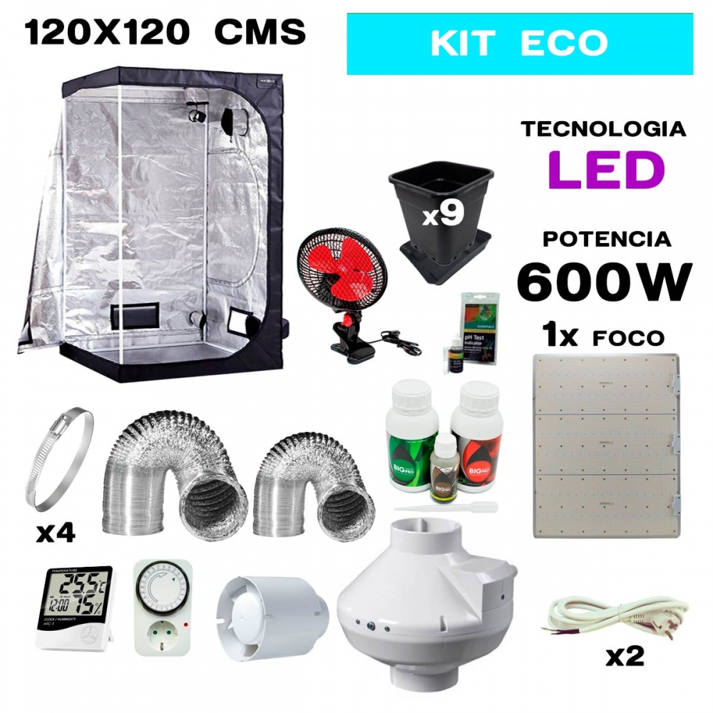 KIT ARMARIO CULTIBOX 120X120 ECONOMICO led 600w