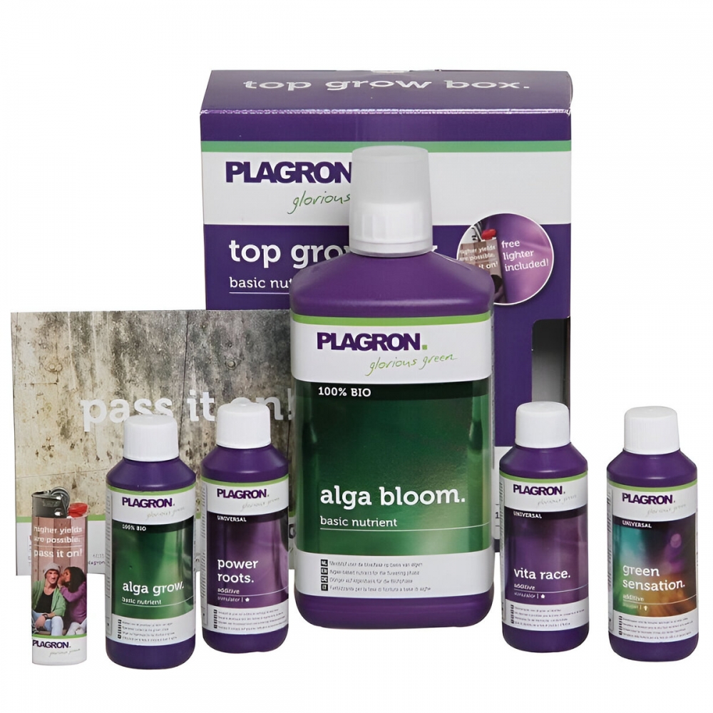 TOP GROW BOX BIO (Plagron) Kit de fertilizantes para crecimiento y floración.