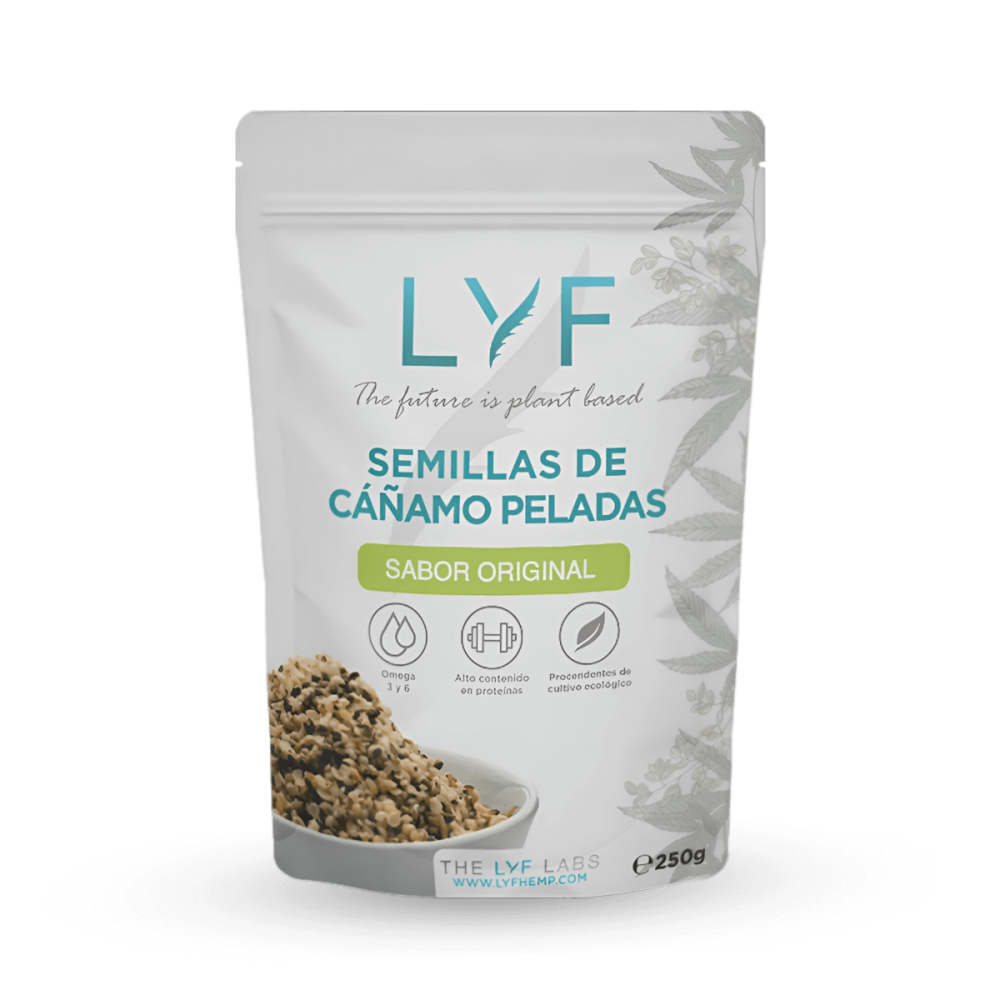 SEMILLAS DE CAÑAMO PELADAS LYF 250G sabor original.