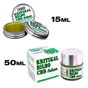 Bálsamo CBD Kritikal Bilbo de Genehtik para músculos y articulaciones, formatos.