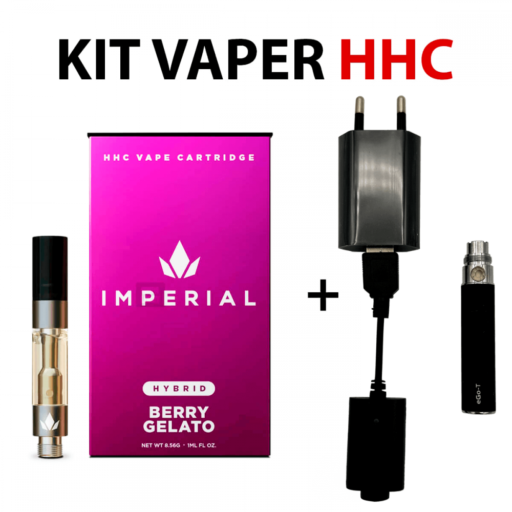 Kit de vapeo con cartucho hhc berry gelato al 40%.