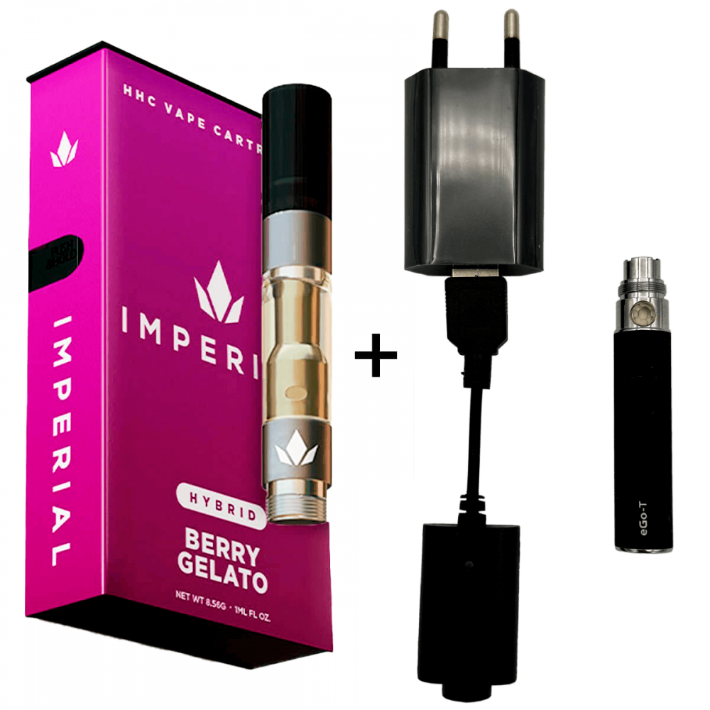 Kit de vapeo con cartucho imperial HHC 40% berry gelato.