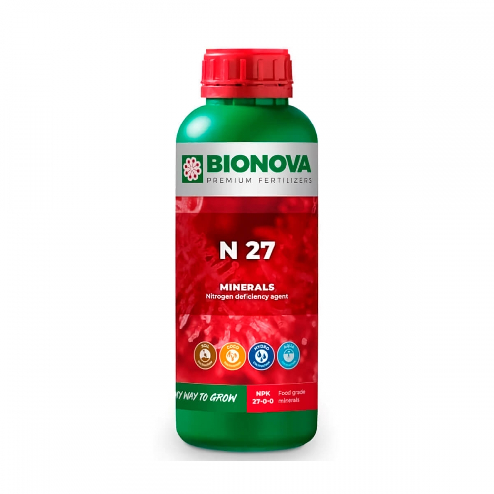 Nitrogeno N27 bionova de 1L para crecimiento en el cultivo.