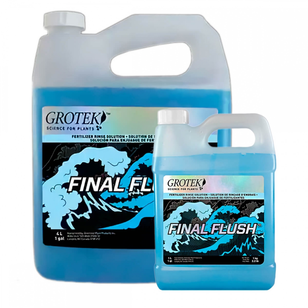 Final Flush Regular Neutro de Grotek - Limpiador de nutrientes y sales minerales.