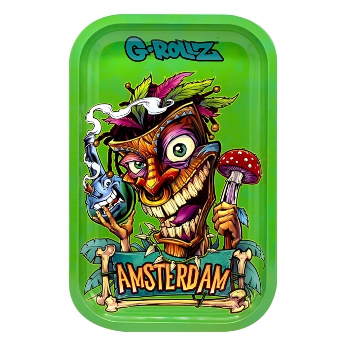 Bandeja de metal con diseño Tiki Amsterdam.